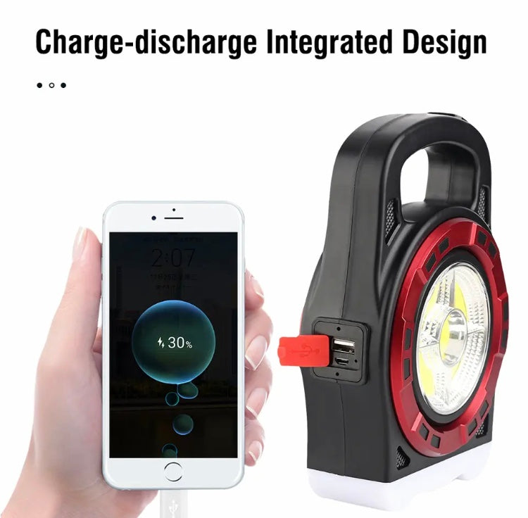 Portable Solar Lantern COB LED Light, USB Rechargeable Work Light Power Bank, Handheld Flashlight Outdoor Tent Camping Lamp Portable Solar Lantern COB LED Light, USB Rechargeable Work Light Power Bank, Handheld Flashlight Outdoor Tent Camping Lamp